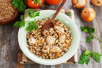 Buckwheat porridge with meat