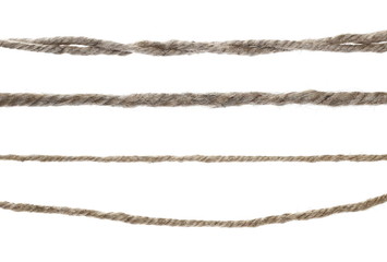 Set rope isolated on white background texture, with clipping path 
