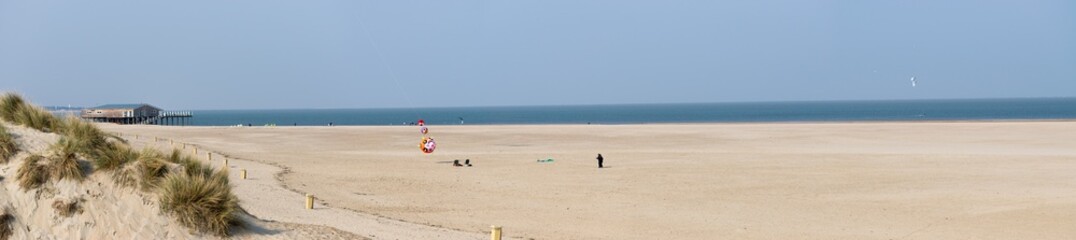 Beach panorama Ouddorp Holland