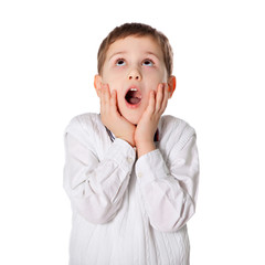 Portrait of  handsome boy isolated over white