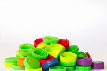plastic bottles caps for recycling to conserve the environment.