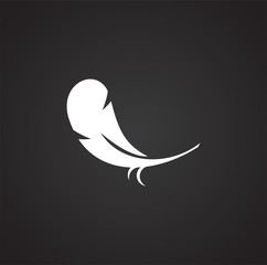 Feather icon on background for graphic and web design. Simple vector sign. Internet concept symbol for website button or mobile app.