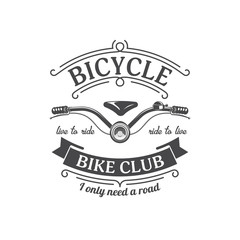 vector illustration retro bicycle romantic emblem isolated on white background for design and advertising