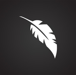 Feather icon on background for graphic and web design. Simple vector sign. Internet concept symbol for website button or mobile app.