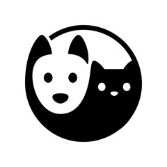 Cat dog yin yang