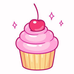 Cupcake with cherry