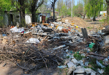 garbage dump in the city