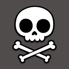 Cartoon skull and crossbones