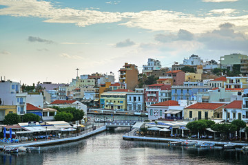 Fototapeta na wymiar Panoramic view of Agios Nikolaos City