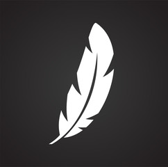 Feather icon on background for graphic and web design. Simple vector sign. Internet concept symbol for website button or mobile app.