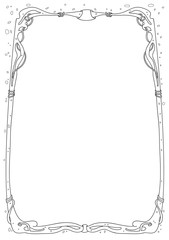 Frame for coloring. Black white line. Art line.