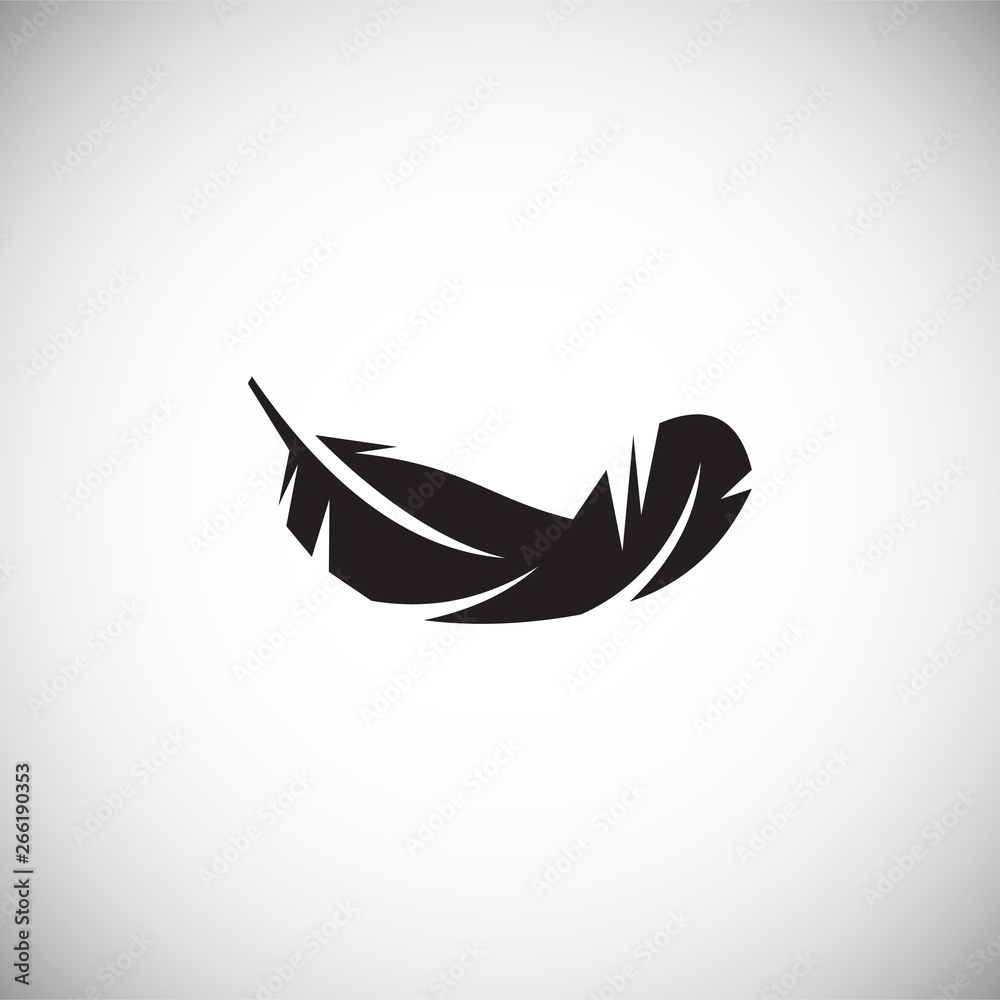 Poster feather icon on background for graphic and web design. simple vector sign. internet concept symbol f
