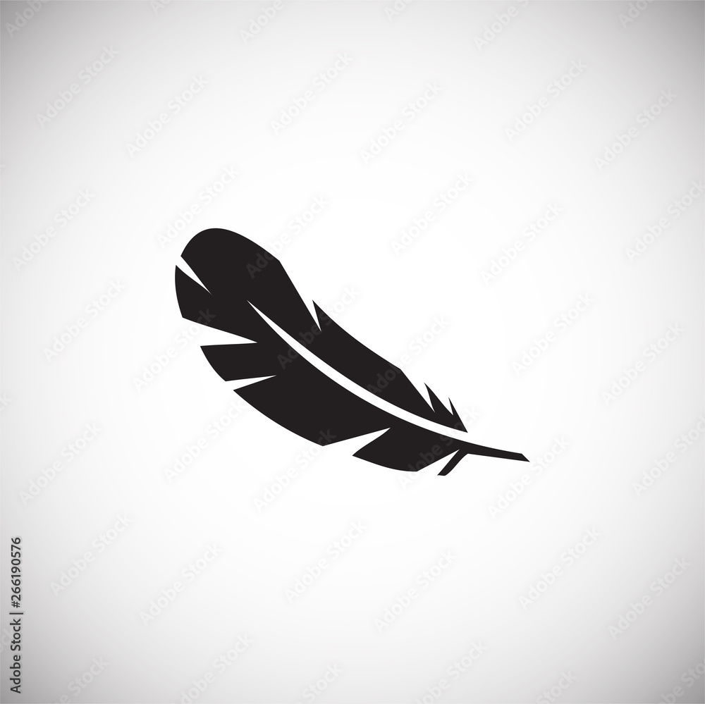 Poster feather icon on background for graphic and web design. simple vector sign. internet concept symbol f