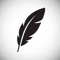 Obraz premium Feather icon on background for graphic and web design. Simple vector sign. Internet concept symbol for website button or mobile app.