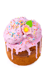 Easter cake home baking on a white background