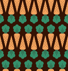 Decorative carrot vegetable bright vector seamless pattern - 266191971
