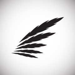 Obraz premium Wing icon on white background for graphic and web design. Simple vector sign. Internet concept symbol for website button or mobile app.