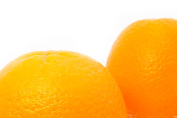 beautiful orange juicy orange on a white background