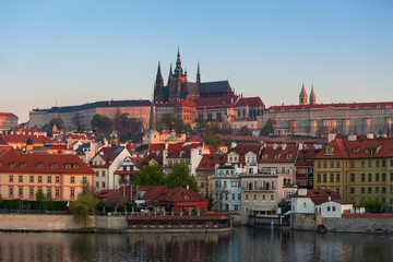 Naklejka na ściany i meble Architecture of the Prague castle at sunrise, Czech Republic