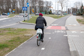 bike path and cyclist riding