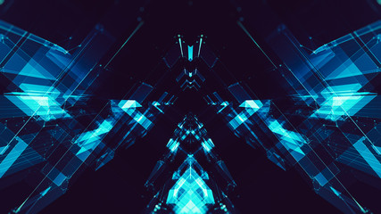 Blue glow blur lines abstract background