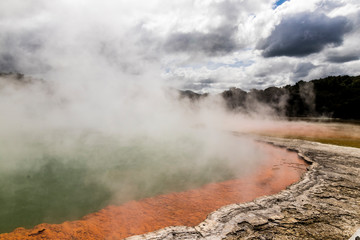 Champagne Pool in the Geothermal Wonderland in Wai-O-Tapu, New Zealand