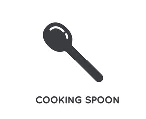 Kitchen Wood, Steel or Plastic Spatula Spoon Glyph Vector Element or Icon.