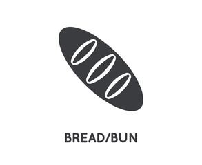 Fresh Bread Vector Glyph Element or Icon, Illustration.