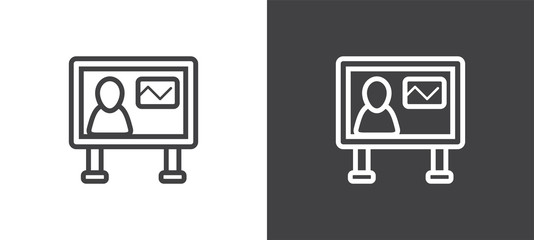 Set of Flip Chart Billboard Icons, Vector Icons of Data Presentation Sheet for all Purposes, Business, Web, Mobile or Print