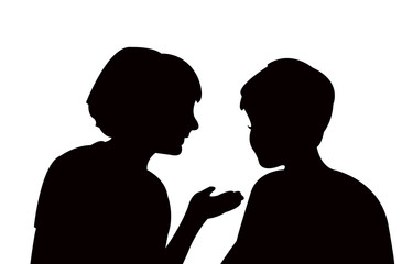 talking heads silhouette vector