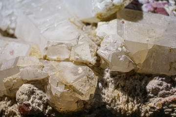 Quartz crystals close up