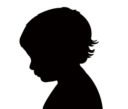 a baby boy head silhouette vector