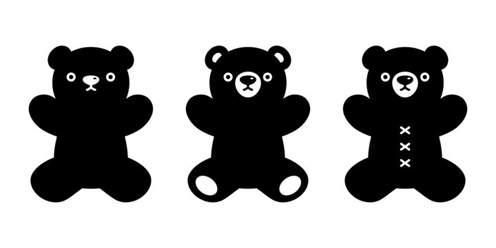 Bear icon vector teddy polar bear doll logo cartoon character illustration doodle