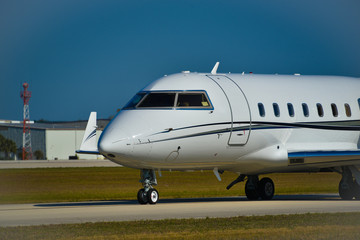 Private Jet Nose on Runway