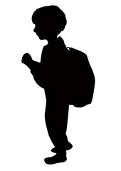 a school boy silhouette vector