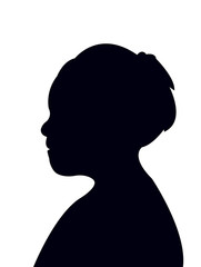 a girl head silhouette vector
