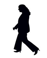 a woman walking body silhouette vector