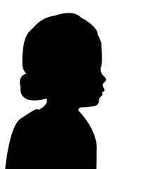 a girl head silhouette vector