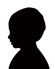 a boy head silhouette vector