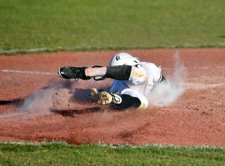 Hi School Baseball players during a game