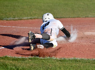 Hi School Baseball players during a game