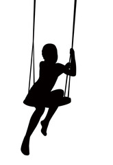Obraz premium child swinging body silhouette vector