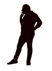 man smoking body silhouette vector