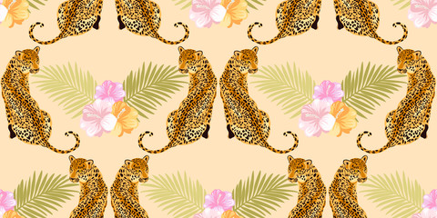 Floral leopard seamless pattern © LilaloveDesign