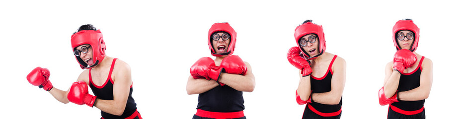 Funny boxer isolated on the white background