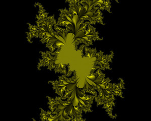Green black flowery fractal, abstract colorful texture