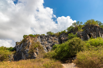 Fototapeta na wymiar Rocks near Phnom Kbal Romeas Cave., located near Kampot, Cambodia.