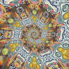 Digital art abstract pattern. Pastel colors modern style art print. Futuristic artwork. Contemporary painting wall decor. Watercolor on paper. Brushstrokes of paint in warm colors. Psychedelic design.