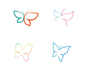 Vector - Butterfly conceptual simple, colorful icon. Logo. Vector illustration