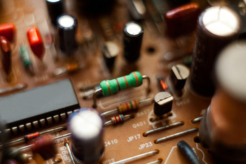 Fototapeta na wymiar Detail of an electronic printed circuit board